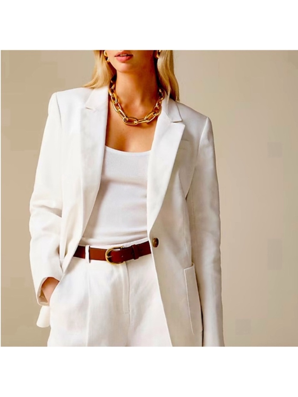 J. Crew white relaxed fit blazer jacket Sz 6 🌼